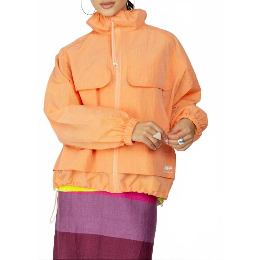 NEW OOFWEAR ripstop full zip front jacket in apricot